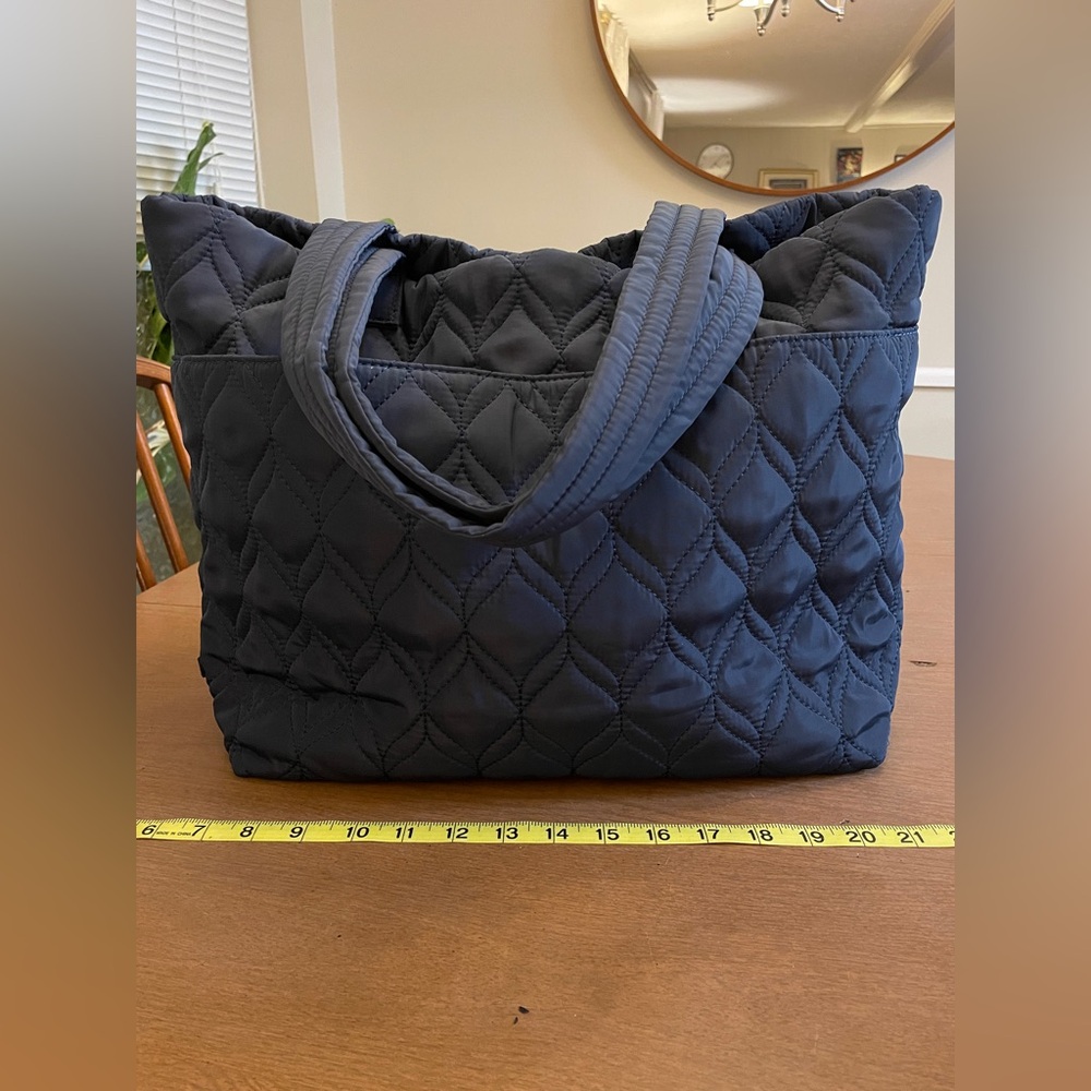 Fabletics Navy Blue Quilted Tote Bag